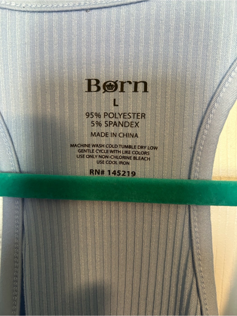 Born Sky Blue Ribbed Racerback Tank Top - Picture 2 of 2